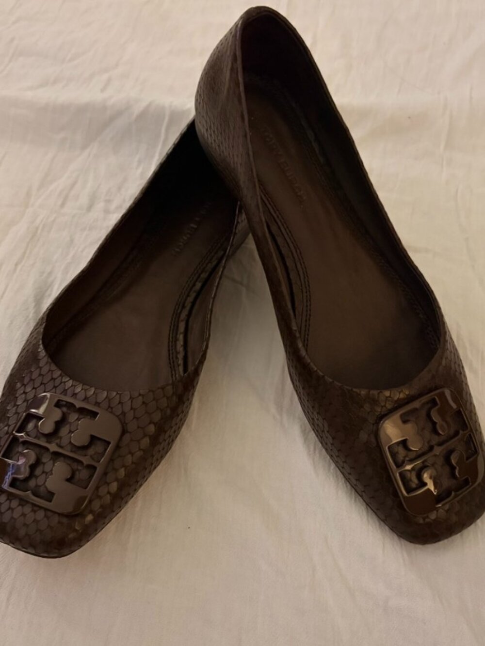 Tory Burch Georgia Snakeskin Ballet Flats